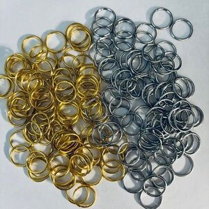 170 pcs Gold and Silver Tone 15mm ID Metal Jump Rings, NWT